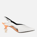 Yuul Yie Women's Doreen Leather Sling Back Court Shoes - White/Melon
