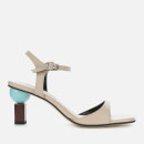 Yuul Yie Women's Sora Leather Barely There Heeled Sandals - Light Beige/Wine