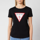 Guess Women's Basic Triange Short Sleeve T-Shirt - Jet Black