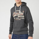 Superdry Men's Vintage Label Sweat Shirt Store Infill Hoody - Graphite Dark Marl