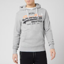 Superdry Men's Vintage Label Stripe Hoody - Grey Marl