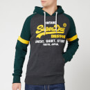 Superdry Men's Vintage Label Sweat Shirt Store Colourblock Hoody - Graphite Dark Marl