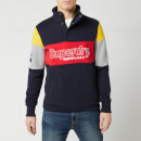 Superdry Men's Colour Block Half Zip Track Top - Darkest Navy
