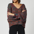 Free People Women's Highland V Neck Jumper - Blue Combo