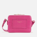 Aspinal of London Women's Deep Shine Small Croc Camera Bag - Penelope Pink