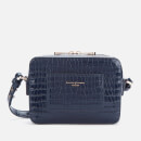 Aspinal of London Women's Deep Shine Small Croc Camera Bag - Midnight Blue