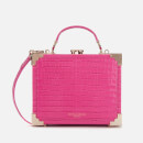 Aspinal of London Women's Deep Shine Small Croc Mini Trunk - Penelope Pink
