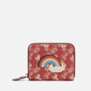 Coach 1941 Women's Coated Canvas Rainbow Small Zip Around Purse - Red