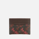 Coach 1941 Women's Coated Canvas Flat Card Case - Black/Oxblood