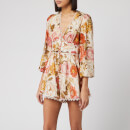 Zimmermann Women's Bonita Button Through Playsuit - Cream Floral