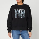 Alexander Wang Women's Crewneck Sweatshirt with Graphic Print - Black
