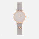 Olivia Burton Women's Vintage Bow Watch - Grey Lilac/Rose Gold
