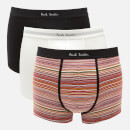 PS Paul Smith Men's 3 Pack Trunk Boxer Shorts - White/Stripe/Black