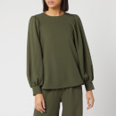 Ganni Women's Recycled Heavy Crepe Blouse - Kalamata
