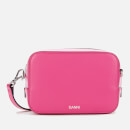 Ganni Women's Textured Leather Camera Bag - Shocking Pink