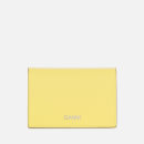 Ganni Women's Textured Leather Wallet - Lemon