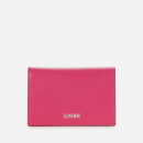 Ganni Women's Textured Leather Wallet - Shocking Pink