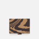 Ganni Women's Printed Leather Wallet - Tannin