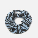 Ganni Women's Printed Cotton Poplin Scrunchie - Forever Blue