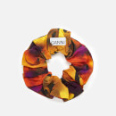 Ganni Women's Silk Mix Scrunchie - Lemon
