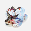 Ganni Women's Silk Stretch Satin Scrunchie - Forever Blue