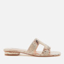 Dune Women's Loupe Leather Mule Sandals - Natural Reptile