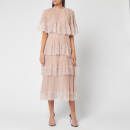 Self-Portrait Women's Chiffon Cape Tiered Midi Dress - Nude