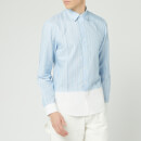 JW Anderson Men's Logo Stripe Panelled Hem Shirt - Baby Blue