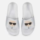 Karl Lagerfeld Women's Kondo II Ikonic Slide Sandals - Silver