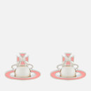 Vivienne Westwood Women's Iris Bas Relief Earrings - Rhodium Pearl Pink