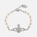 Vivienne Westwood Women's Mini Bas Relief Bracelet - Rhodium/Crystal Pearl