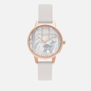 Olivia Burton Women's Snow Globe Sunray Deer Watch - Vegan Blush/Rose Gold