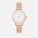 Olivia Burton Women's Bejewelled Mesh Watch - Rose Gold