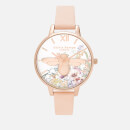 Olivia Burton Women's Enchanted Garden 3D Bee Watch - Nude Peach/Rose Gold