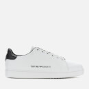 Emporio Armani Women's Leather Cupsole Trainers - White/Black