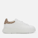 Emporio Armani Women's Leather Chunky Trainers - White/T Moro