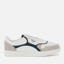 Emporio Armani Men's Suede/Mesh Running Style Trainers - Plaster/White/Midnight
