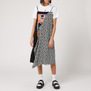 McQ Alexander McQueen Women's Strap Drape Dress - Darkest Black/White