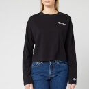 Champion Women's Long Sleeve Crew Neck Cropped T-Shirt - Black
