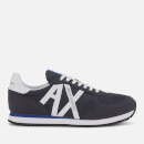 Armani Exchange Men's Retro Running Style Trainers - Navy/Optical White