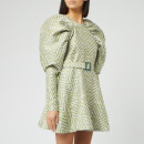 ROTATE Birger Christensen Women's Tara Jacquard Dress - Canary Yellow
