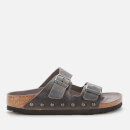 Birkenstock Women's Arizona Light Studs Oiled Leather Double Strap Sandals - Iron