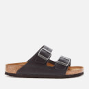 Birkenstock Women's Arizona Oiled Leather Double Strap Sandals - Black