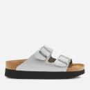 Birkenstock Women's Papillio Arizona Pure Metallic Flatform Sandals - Metallic Silver
