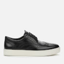 Clarks Men's Hero Limit Leather Brogue Trainers - Black