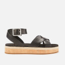 Clarks Women's Botanic Poppy Leather Flat Sandals - Black