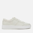 Clarks Women's Hero Walk Leather Flatform Trainers - White