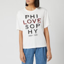Philosophy di Lorenzo Serafini Women's Sequin Love Logo T-Shirt - White