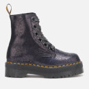 Dr. Martens Women's Molly Iridescent Crackle 8-Eye Boots - Black