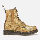 Dr. Martens Women's 1460 Pascal Iridescent Crackle 8-Eye Boots - Gold